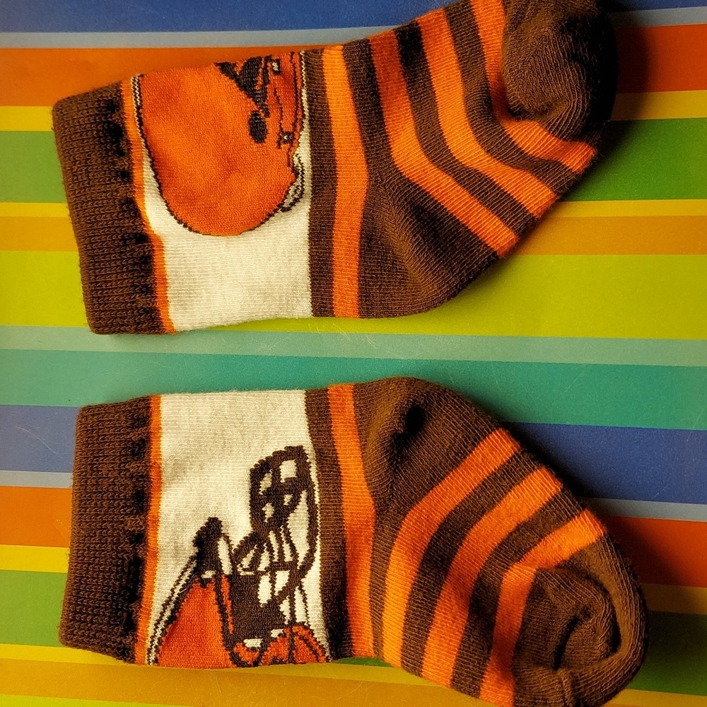 Teeny tiny Cleveland browns socks! NWOT